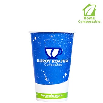 12 oz Custom Printed Eco-Friendly White Paper Hot Cups