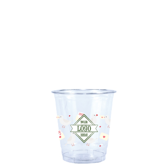 8oz Seasonal Clear Cold Cup Love Birds Design