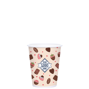 8oz Seasonal Hot Cup Box O Chocolates Design