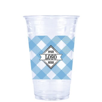 RPET Picnic Plaid 24 oz clear cup