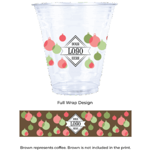Holiday 12 oz Recycled PET Plastic Cold Cups