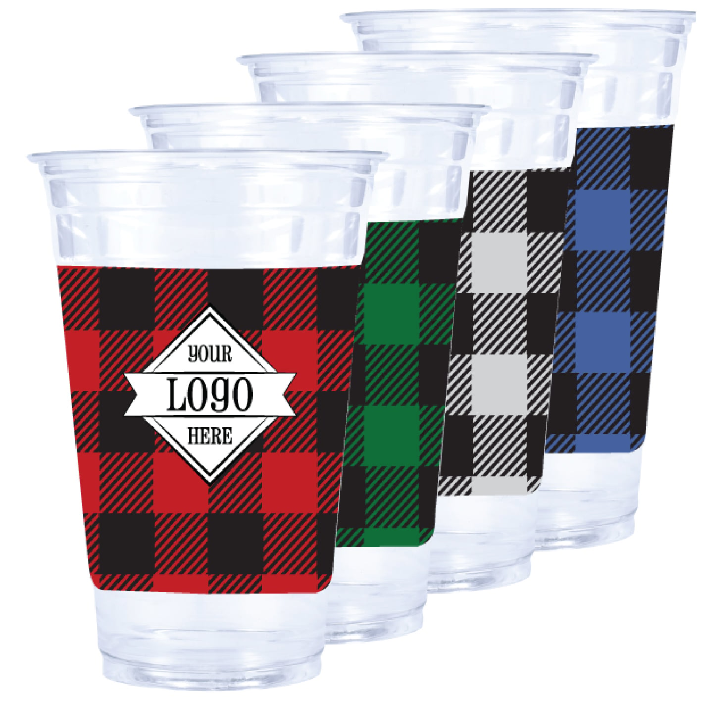 rcc24-DC-buffalo RPET Picnic Plaid 24 oz clear cup